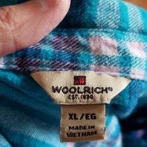2000'S WOOLRICH Long Sleeve Flannel Check Shirt, Men's Size L cotton green type Vintage Second Hand